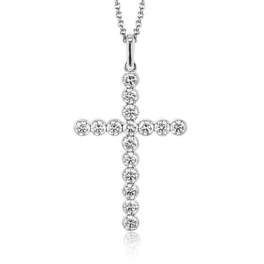 Simon G. 18k Diamond Cross Pendant Necklace