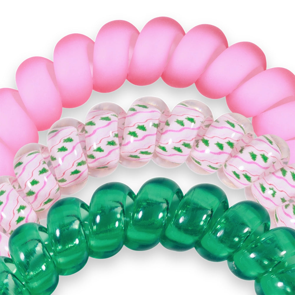 TELETIES Large Spiral Hair Coils Hair Ties - Holiday 2025