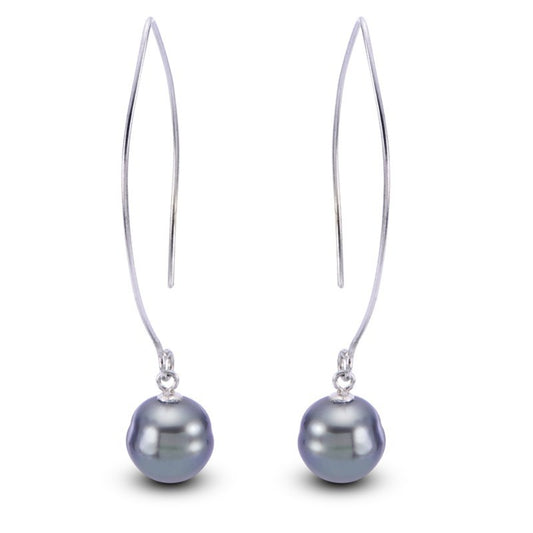 Sterling Silver Tahitian Pearl Earrings