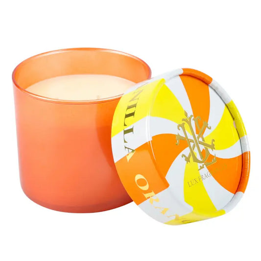 Lux Fragrances Orange Vanilla 15 oz. 2-Wick Decorative Lid Candle
