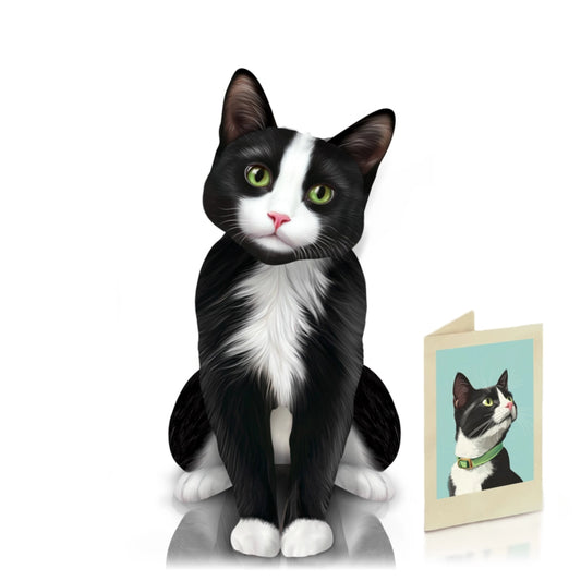 Tuxedo Cat Pop-Up Greeting Cards