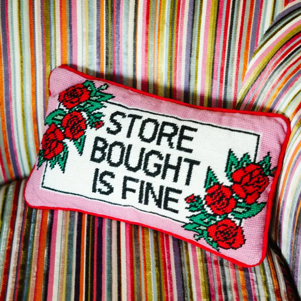Furbish Studio Store Bought Is Fine Needlepoint Pillow - Thumbnail 2