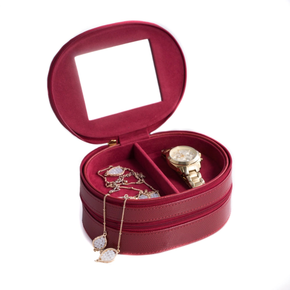 Bey/Berk Red Lizard Leather Jewelry Box