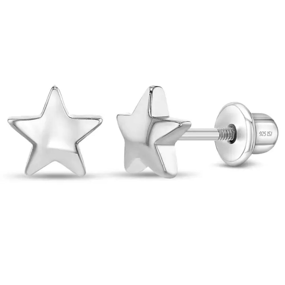 Children's Classic Star Sterling Silver Stud Earrings