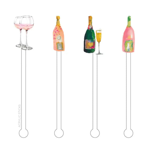 Bubbles Acrylic Stir Sticks- Set of 4