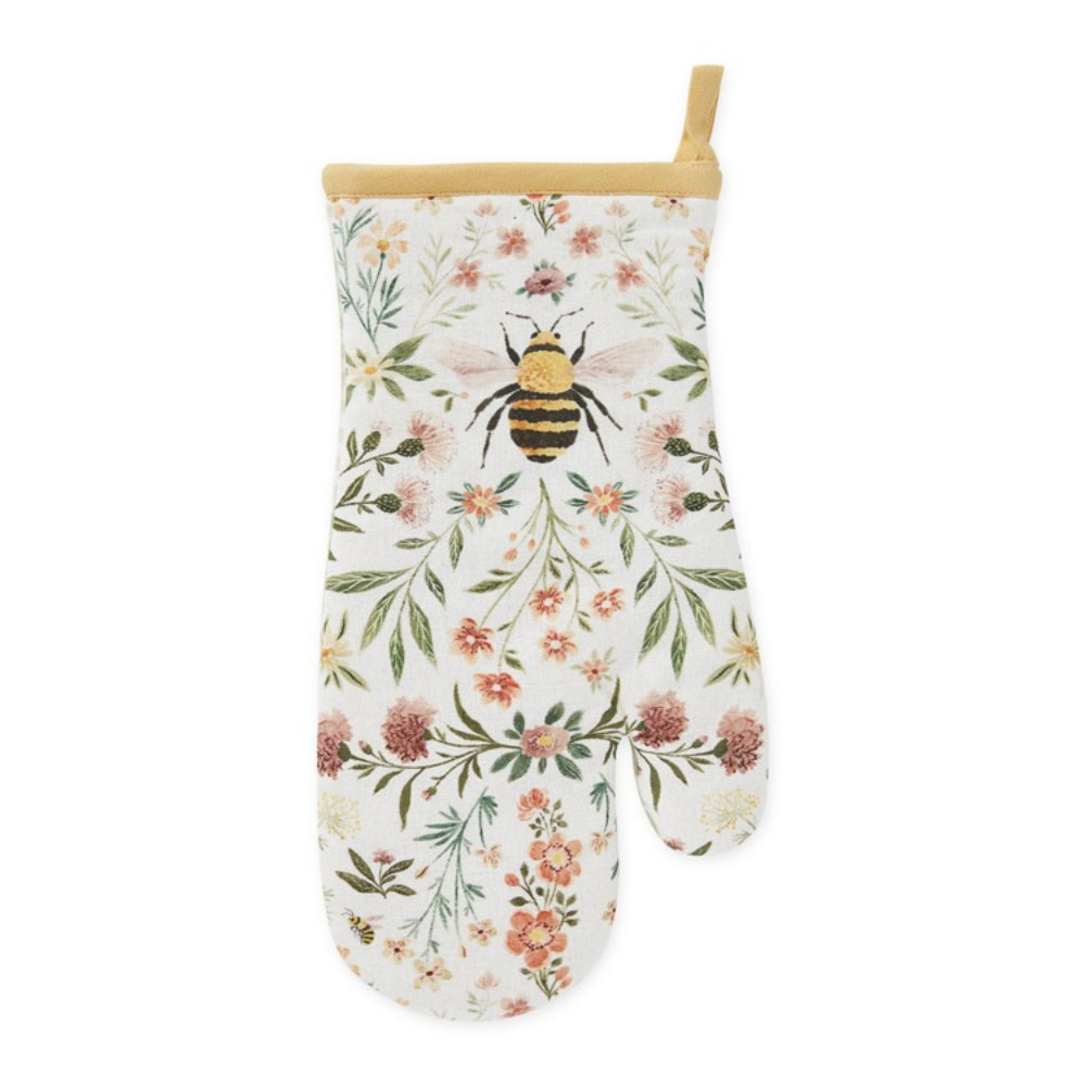 Design Imports Honey Bee Meadow Printed Oven Mitt