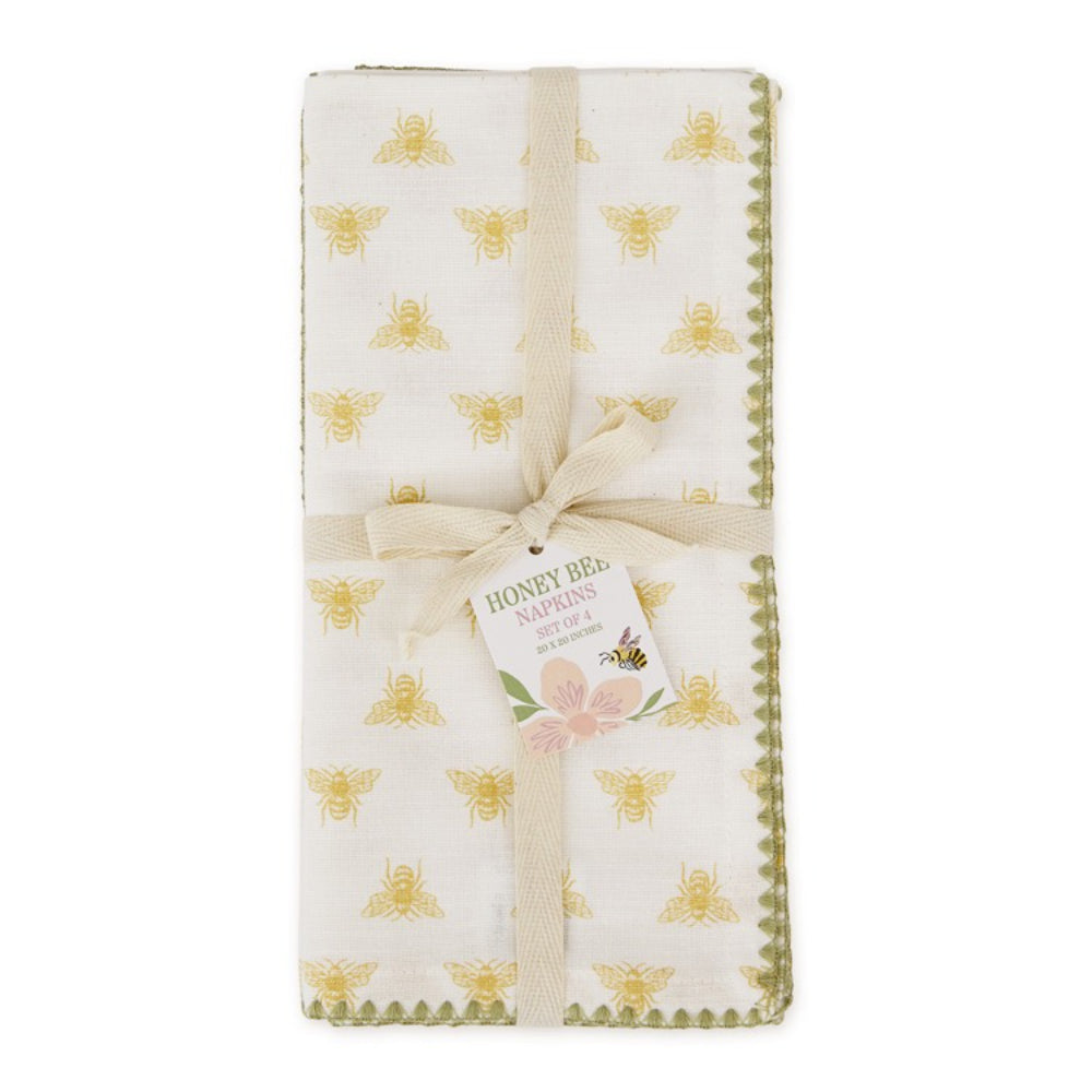 Design Imports Little Bee Print Napkins - Set of 4