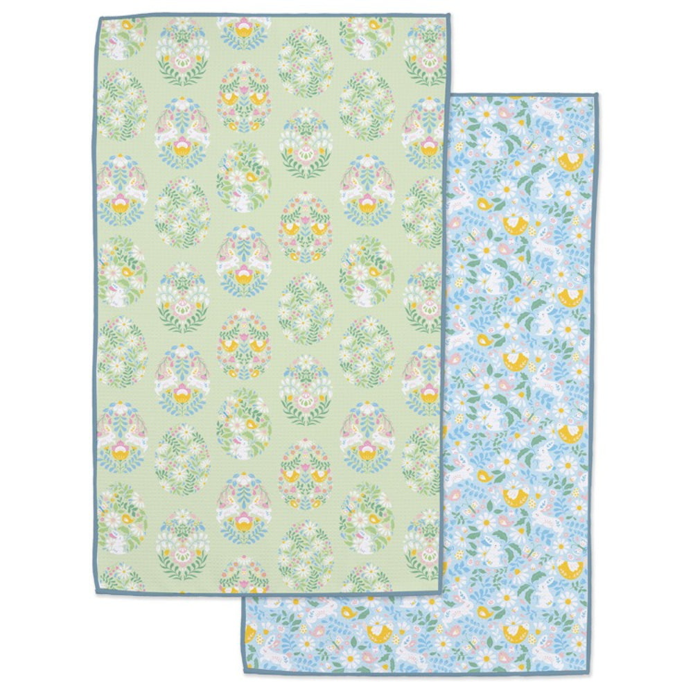 Design Imports Folk Easter Eggs Printed Microfiber Dishtowel