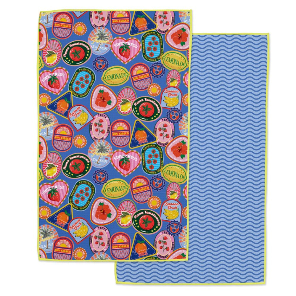 Design Imports Bold Dolce Labels Printed Microfiber Dishtowel