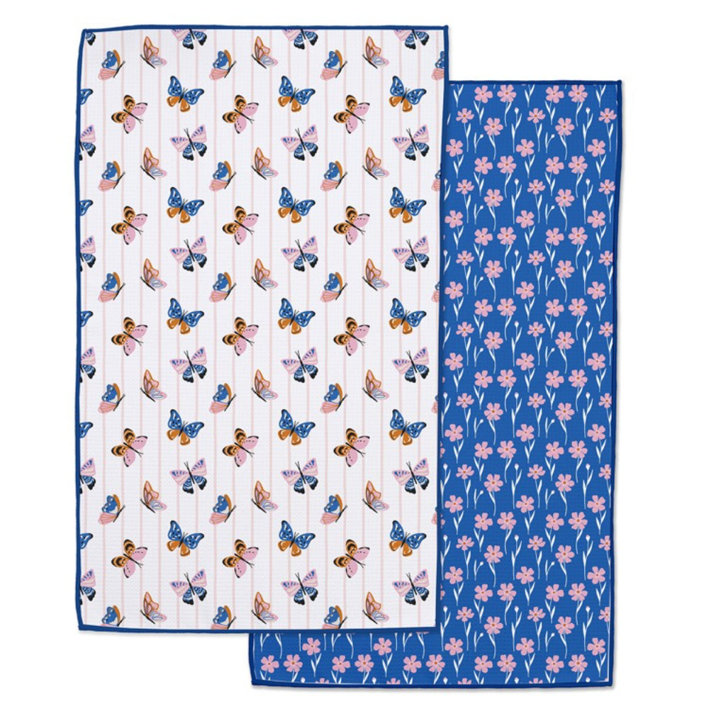 Design Imports Butterfly Breeze Printed Microfiber Dishtowel