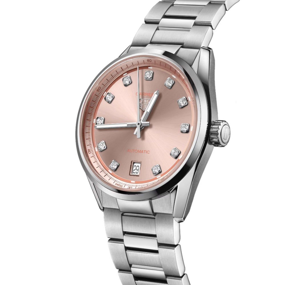 Tag Heuer Carrera Date 36mm Automatic Watch with Diamonds