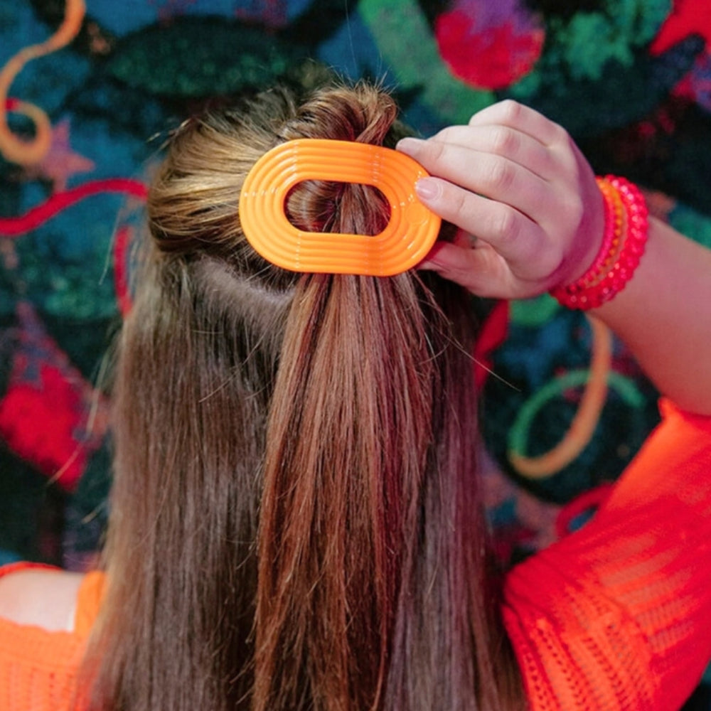 TELETIES Flat Round Hair Clip - Day Rave
