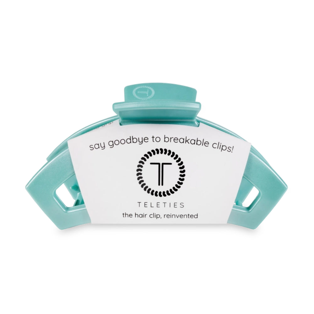 TELETIES Open Hair Clip Medium - Totally Turquoise