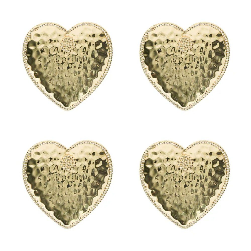 Juliska Berry & Thread Heart Napkin Ring Set of 4 - Gold
