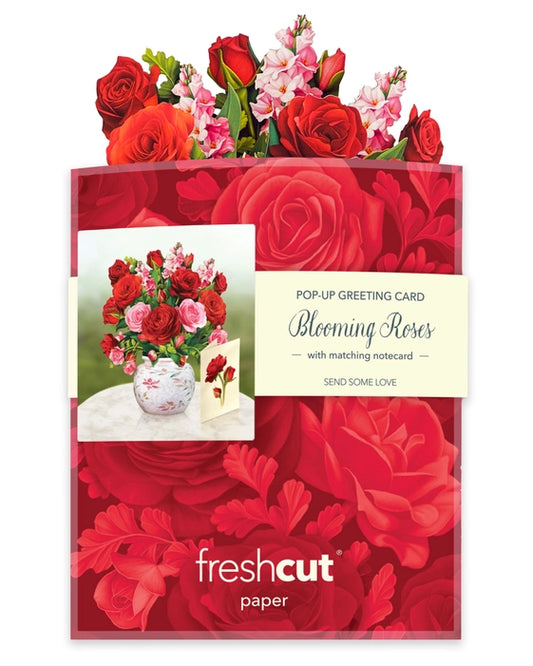 FreshCut Paper LLC Blooming Roses Mini Greeting Card