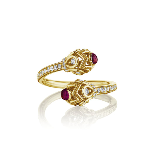 Verragio 18k Diamond and Rhodolite Garnet Bypass Ring