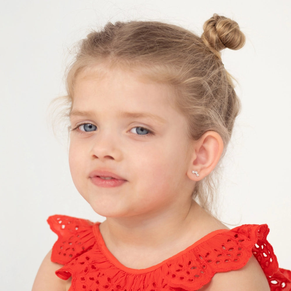 Children's A Band of Stars Girls Screw Back Earrings