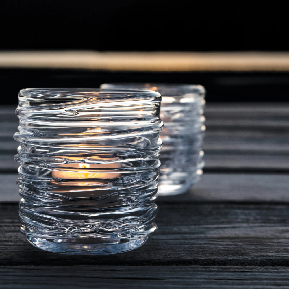 Simon Pearce Echo Lake Tealight Candleholder - Set of 2