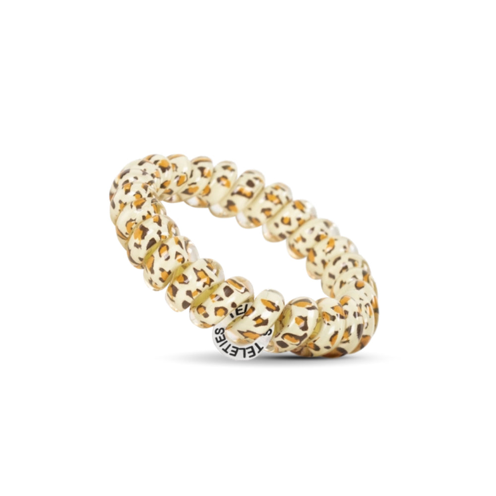 TELETIES Spiral Hair Coils Leopard Hair Ties (Set of 3) - Large