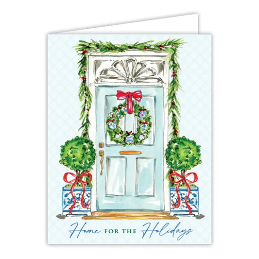 RosanneBeck Collections Home For the Holidays Festive Front Door Greeting Card