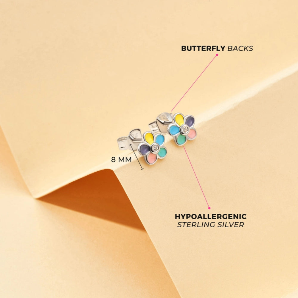 Children's Sterling Silver Blossoming Flower Earrings