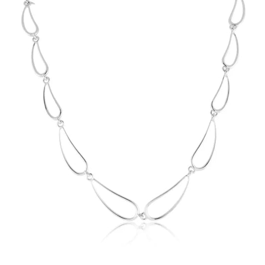 Sterling Silver Wire Teardrops Necklace