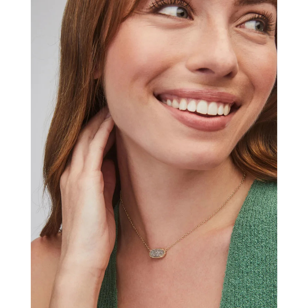 Kendra Scott Elisa Pendant Necklace in Platinum Drusy