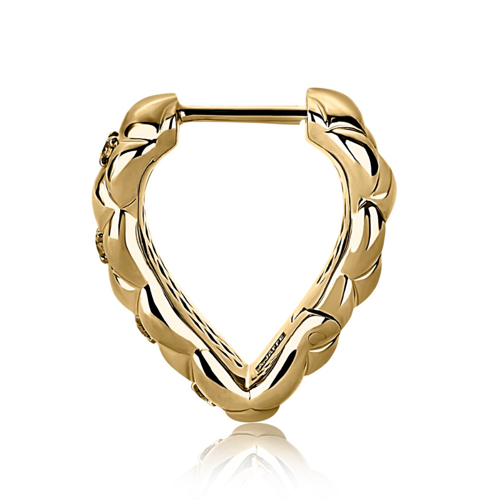 A. Jaffe 14k Gold Qulited Hoop Earrings with Diamonds