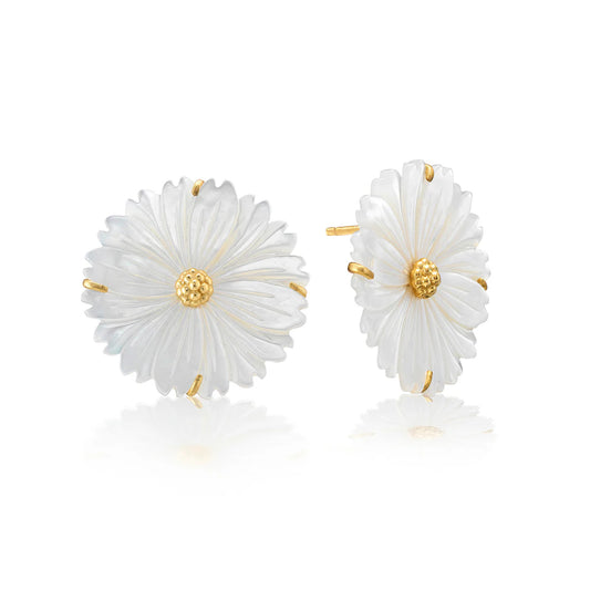 Capucine De Wulf Mermaid Garden Blossom Stud Earrings - Mother of Pearl