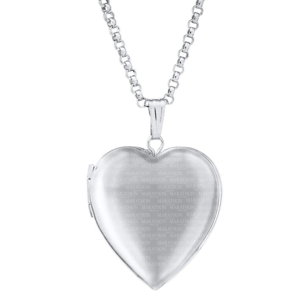 Silver heart-shaped locket on an 18 inch chain 