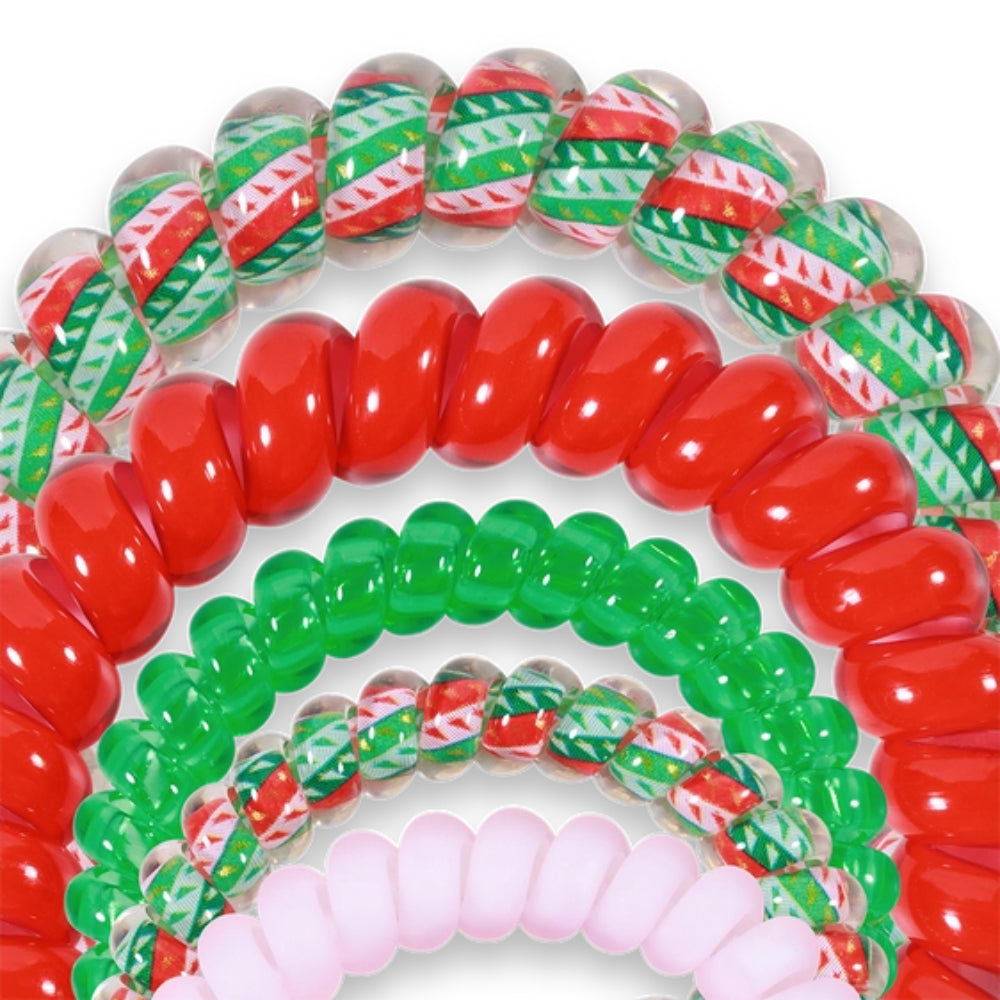 TELETIES Mix Pack Spiral Hair Coils - Holiday 2025