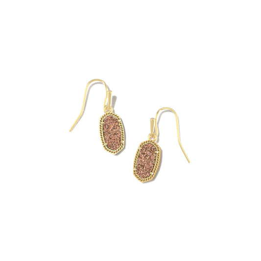 Kendra Scott Lee Gold Drop Earrings in Spice Drusy