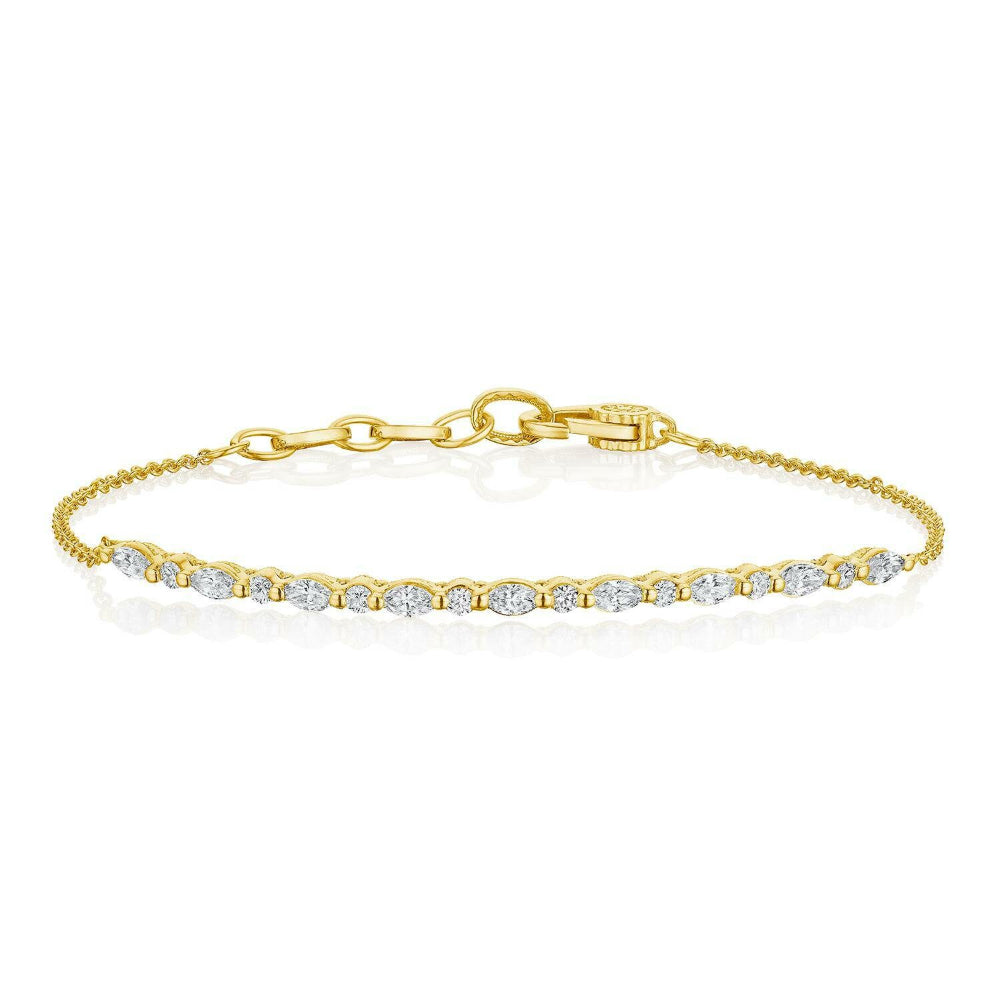 Tacori Stilla 18k Gold Marquise and Round Diamond Bracelet