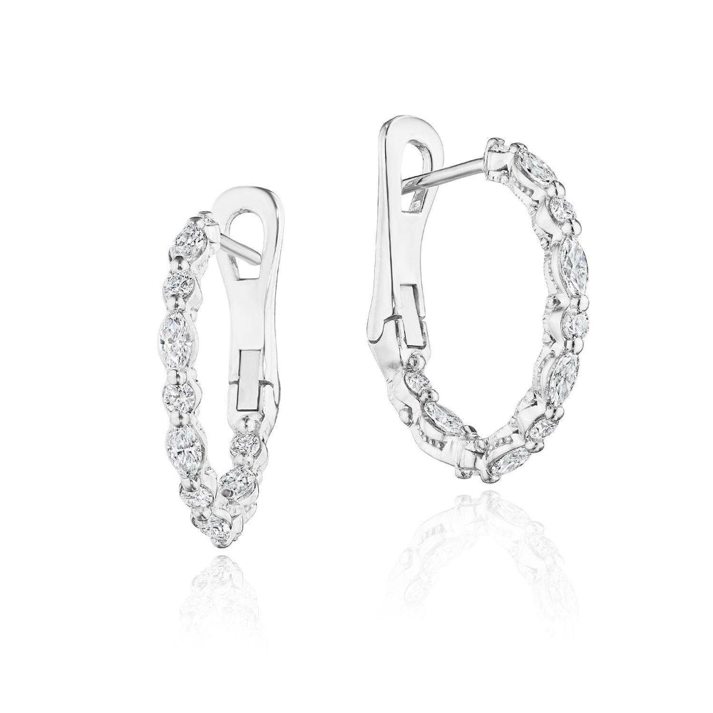 Tacori 18k Gold Stilla Small Diamond Hoop Earrings