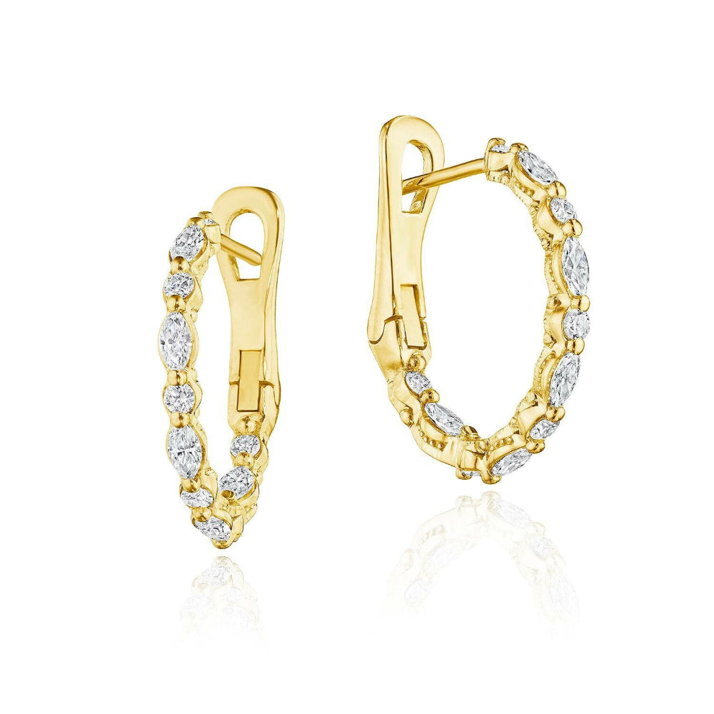 Tacori 18k Gold Stilla Small Diamond Hoop Earrings