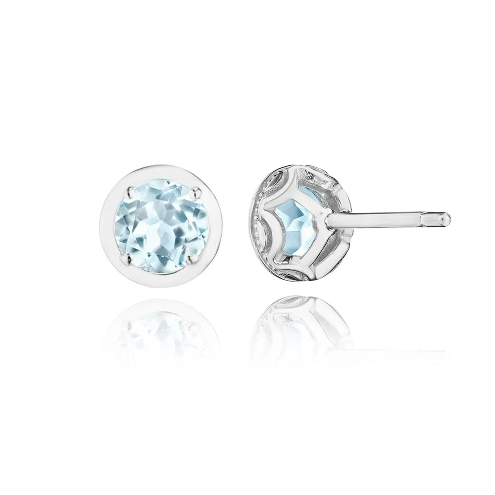 Tacori Allure Round Sky Blue Topaz Stud Earring, 1.4ct