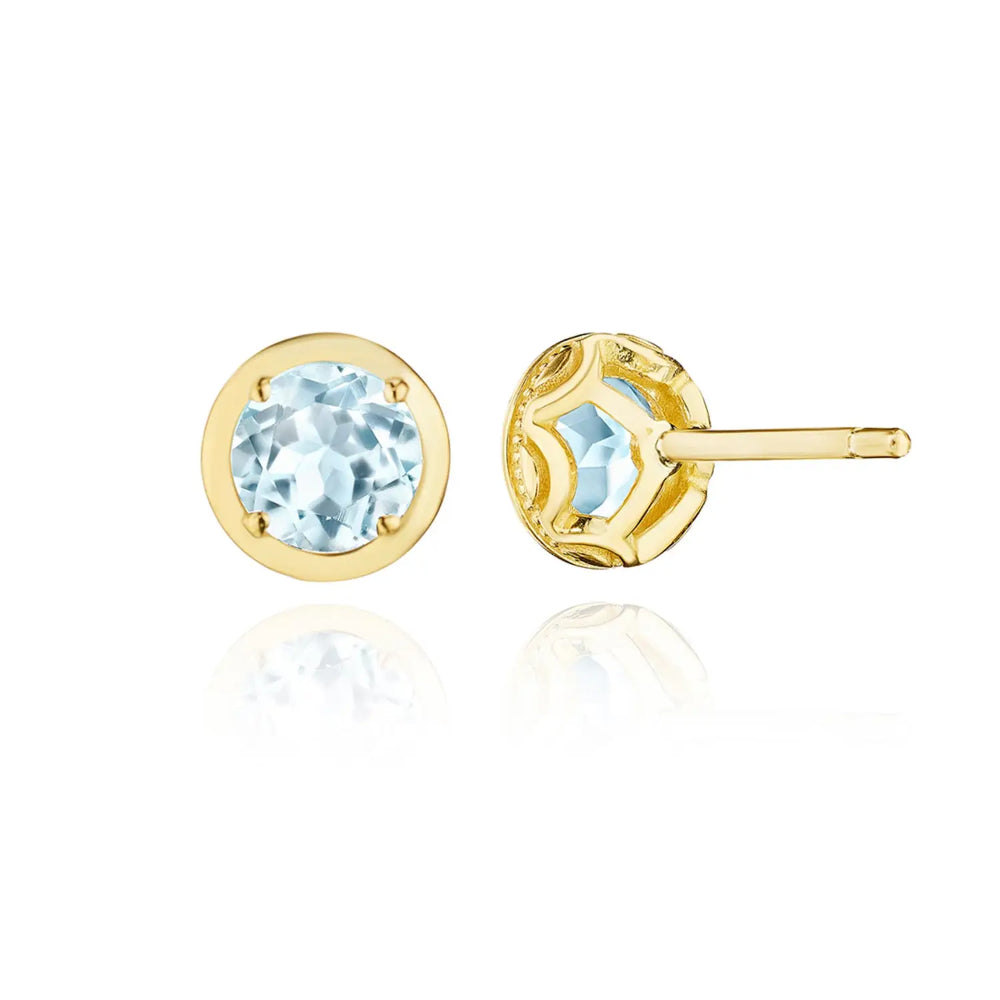 Tacori Allure Round Sky Blue Topaz Stud Earring, 1.4ct