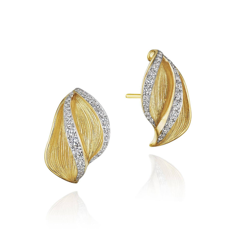 Tacori 18k Gold Dahlia Double Petal Diamond Earrings