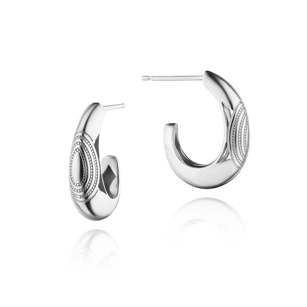 Tacori Crescent Eclipse Silver Small Tapered Hoop Earrings