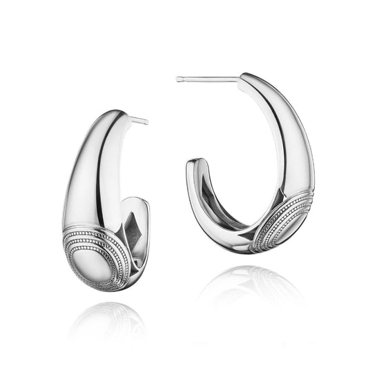 Tacori Crescent Eclipse Silver Large Tapered Hoop Earrings