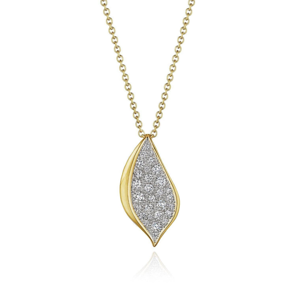 Tacori 18k Gold Dahlia Petal Diamond Pave Lariat Pendant