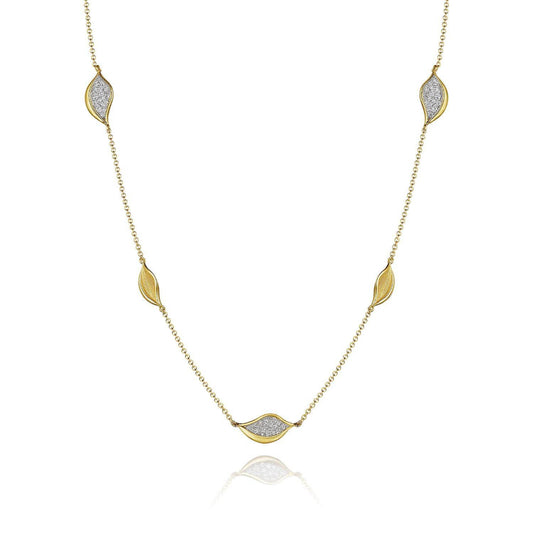 Tacori 18k Gold Dahlia Petal Diamond Pave Station Necklace