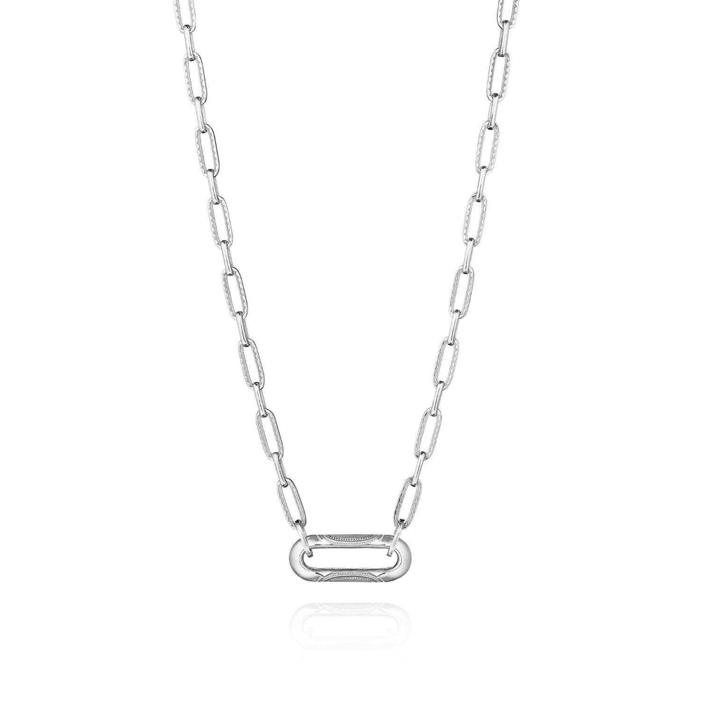 Tacori Crescent Eclipse Silver Large Link Pendant Necklace