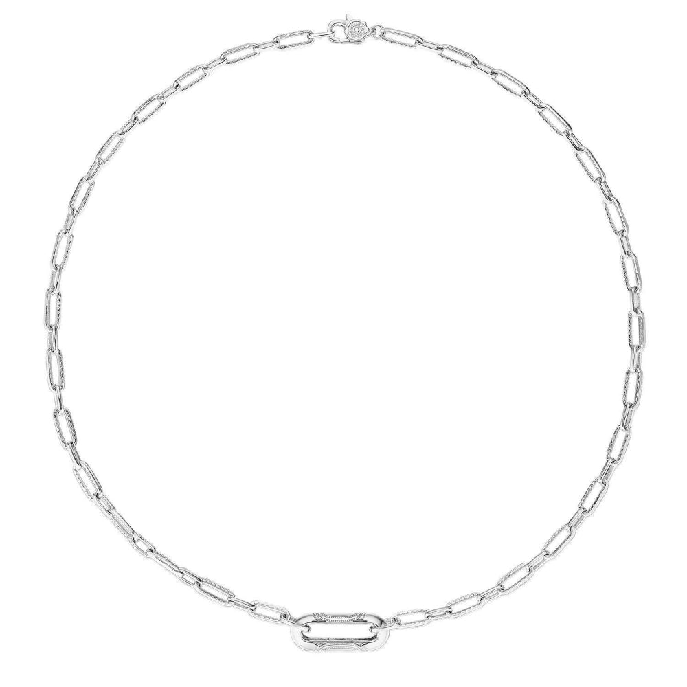 Tacori Crescent Eclipse Silver Large Link Pendant Necklace