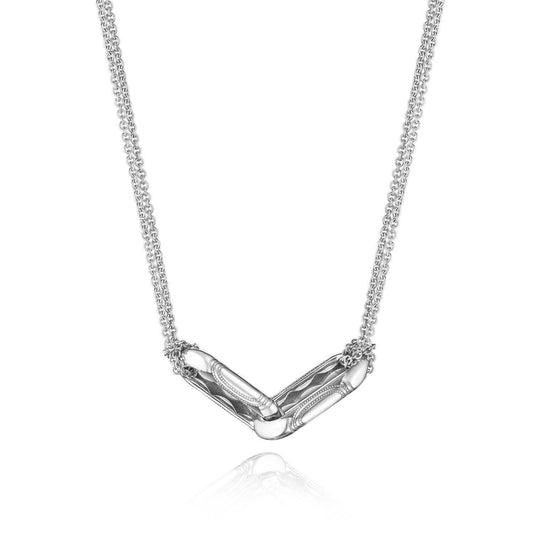 Tacori Crescent Eclipse Silver Large Double Link Pendant Necklace