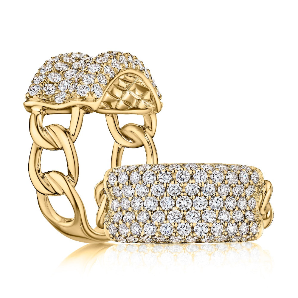 A. Jaffe 14k Gold Halfway Diamond Pave Ring
