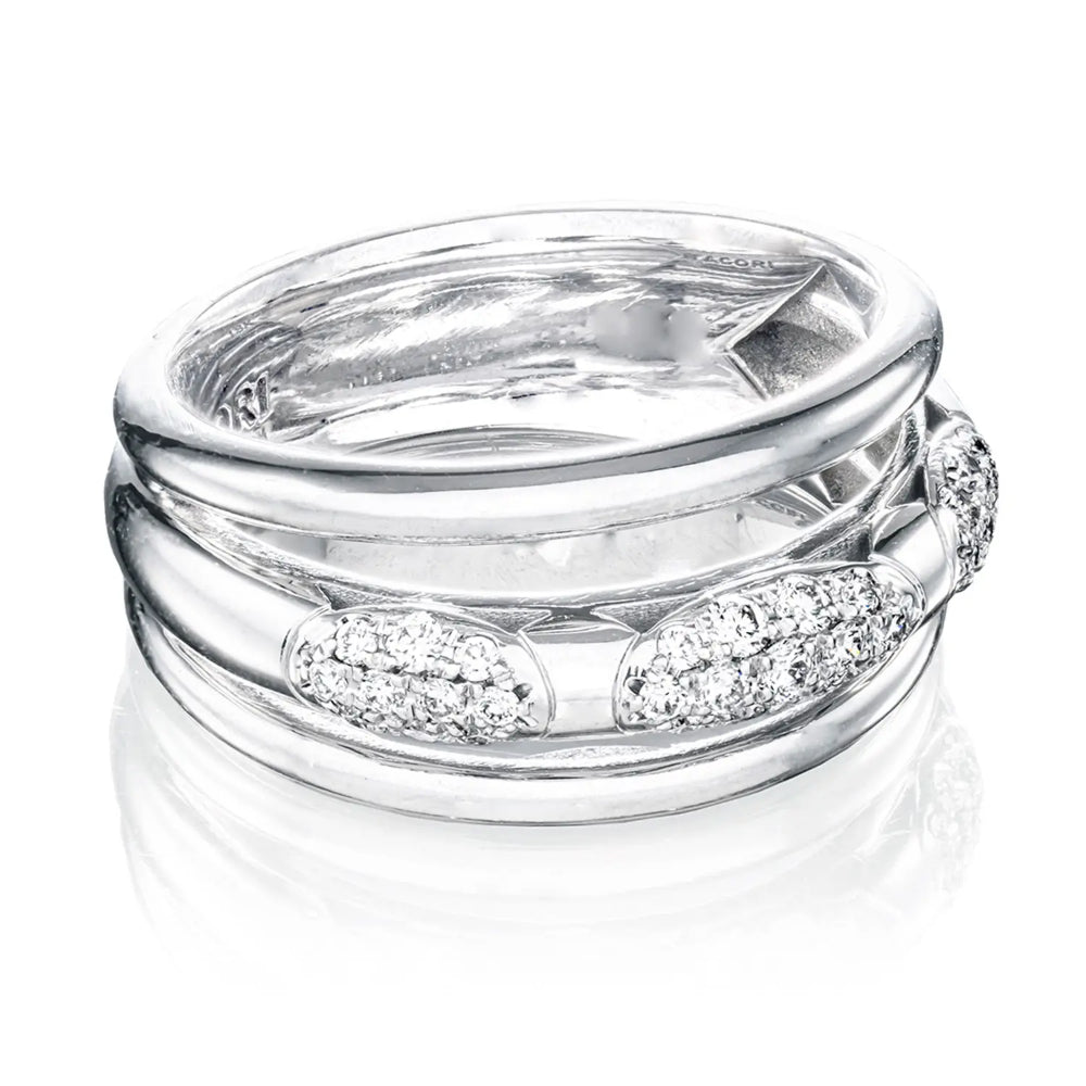 Tacori 18k Crescent Eclipse High Polish Stacked Ring