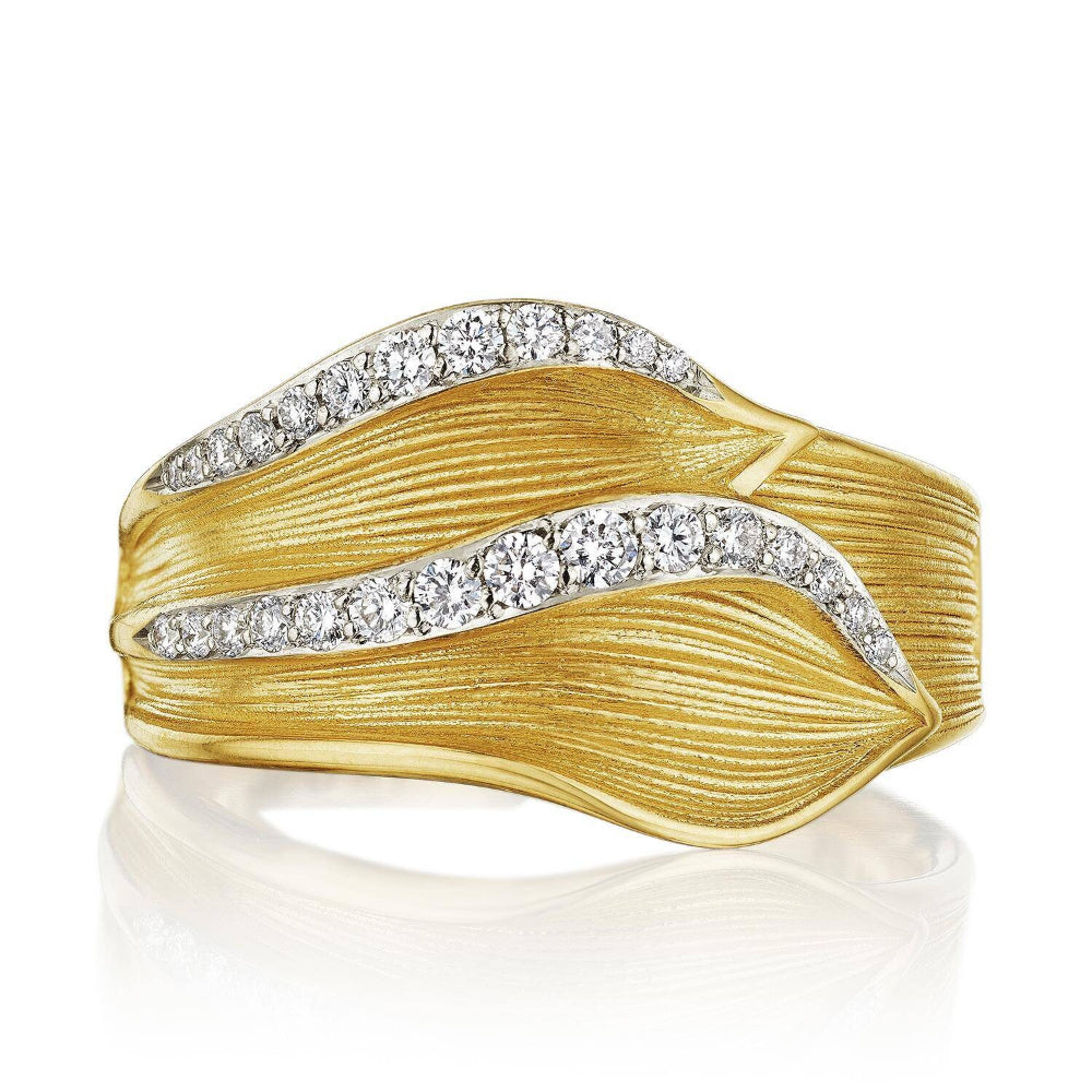 Tacori 18k Gold Dahlia Double Petal Diamond Pave Ring