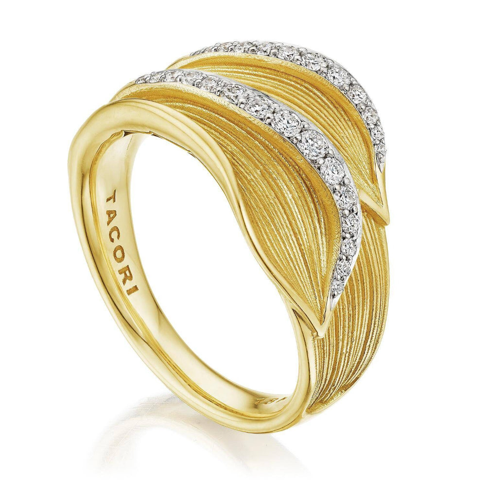 Tacori 18k Gold Dahlia Double Petal Diamond Pave Ring