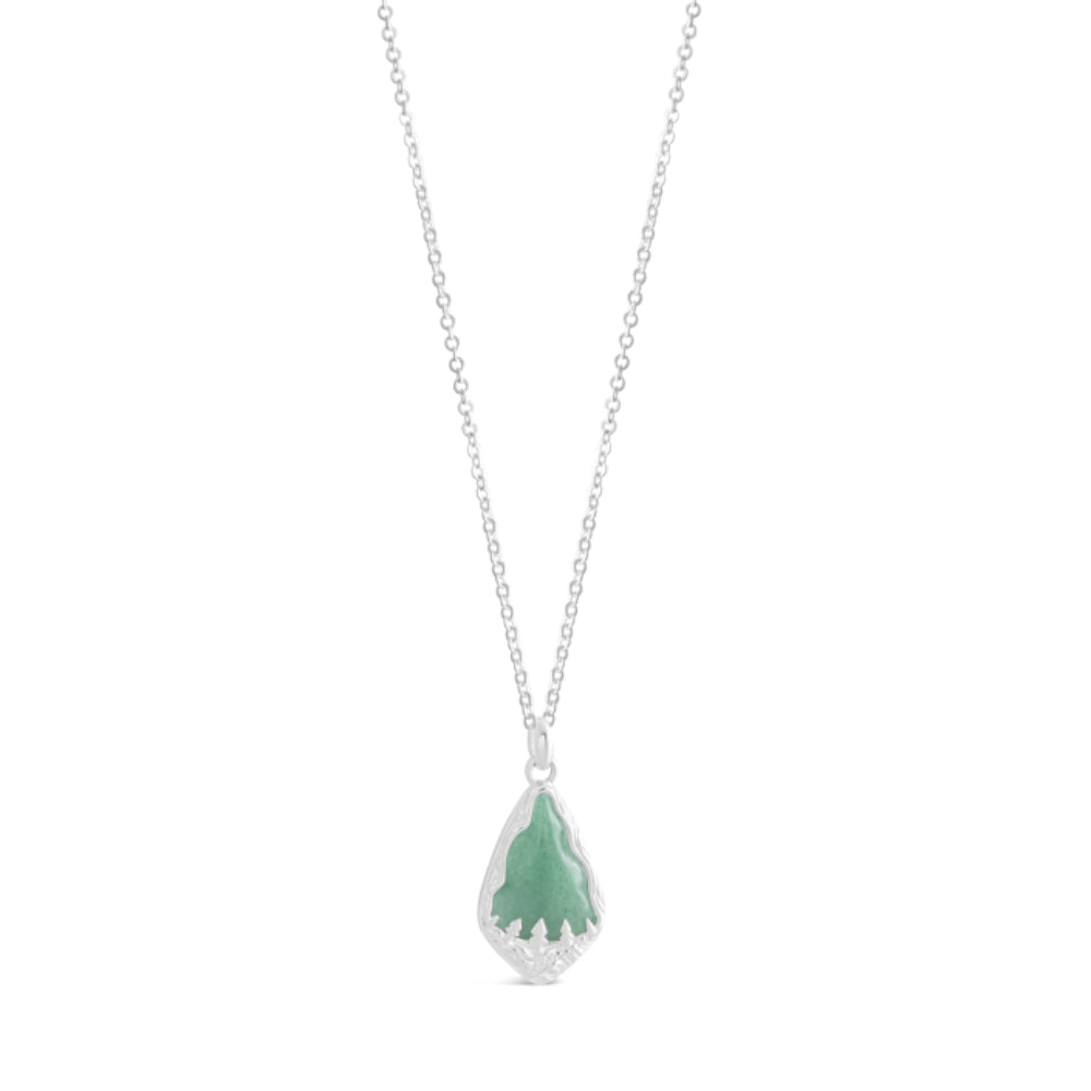 Dune Glacier Gem Arrowhead Necklace - Aventurine Jade